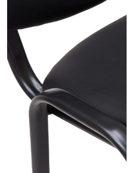 Chaise moderne en Polyuréthane Noir Métal Noir Aliora - 2