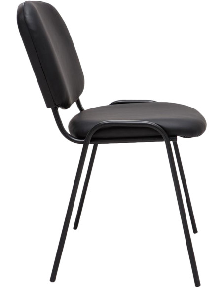 Chaise moderne en Polyuréthane Noir Métal Noir Aliora - 4