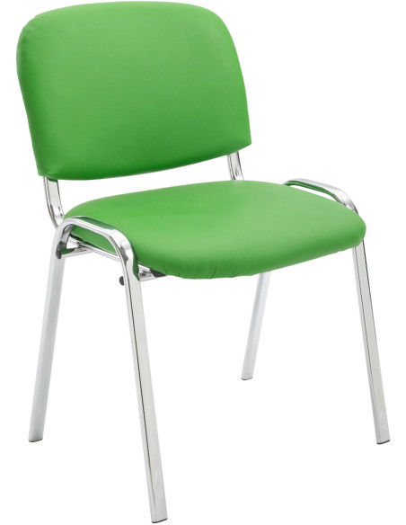 Chaise moderne en Polyuréthane Vert Métal Argenté Velyria - 1