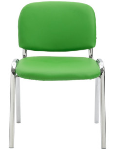 Chaise moderne en Polyuréthane Vert Métal Argenté Velyria - 1 2