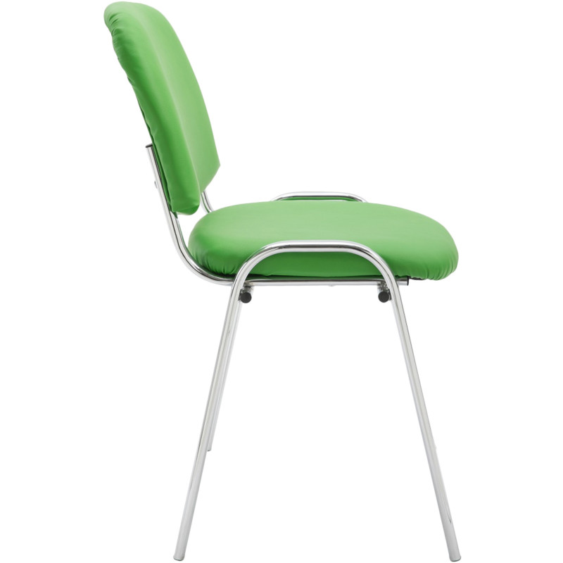 Chaise moderne en Polyuréthane Vert Métal Argenté Velyria - 3