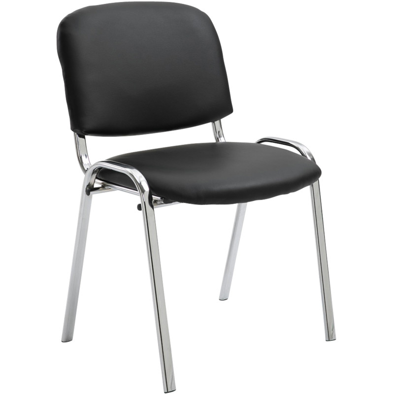 Chaise moderne en Polyuréthane Noir Métal Argenté Velyria - 1