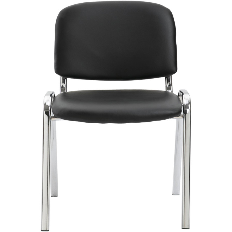 Chaise moderne en Polyuréthane Noir Métal Argenté Velyria - 2