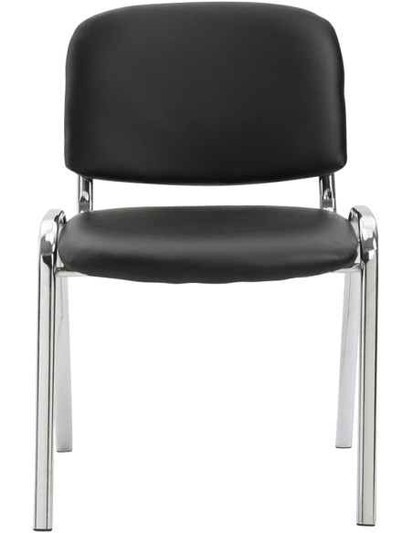 Chaise moderne en Polyuréthane Noir Métal Argenté Velyria - 2