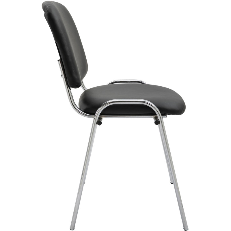 Chaise moderne en Polyuréthane Noir Métal Argenté Velyria - 3