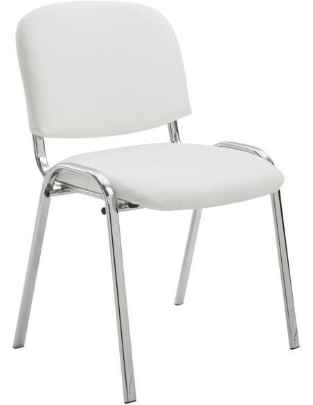 Chaise moderne en Polyuréthane Blanc Métal Argenté Velyria - 1