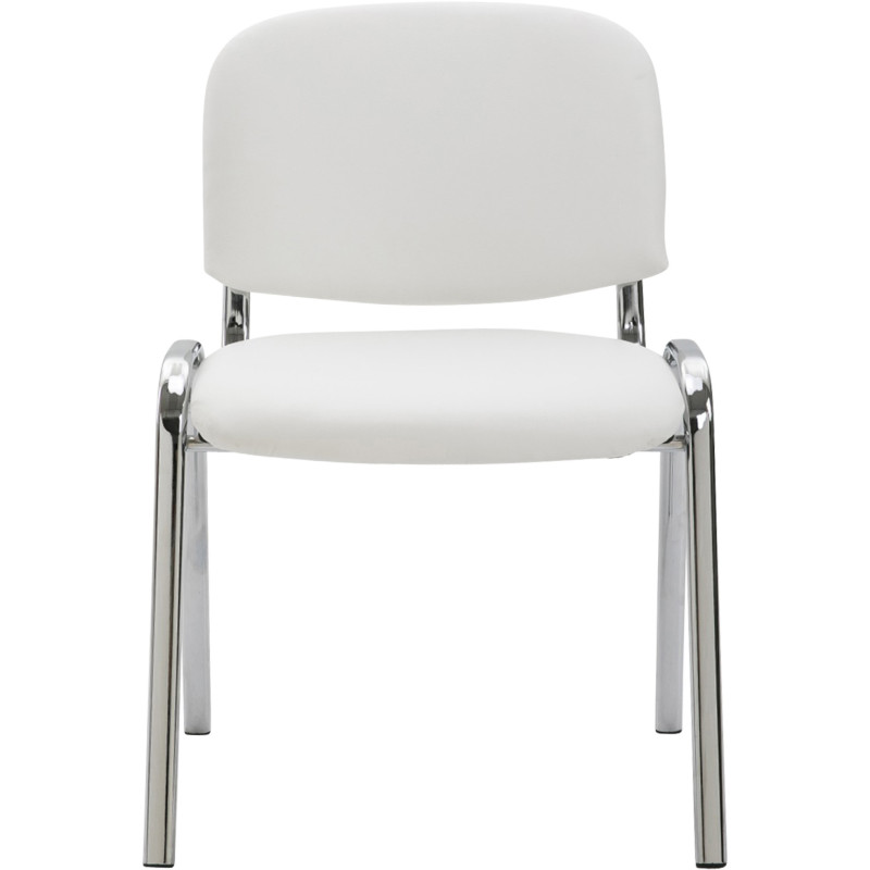 Chaise moderne en Polyuréthane Blanc Métal Argenté Velyria - 2