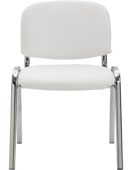 Chaise moderne en Polyuréthane Blanc Métal Argenté Velyria - 2