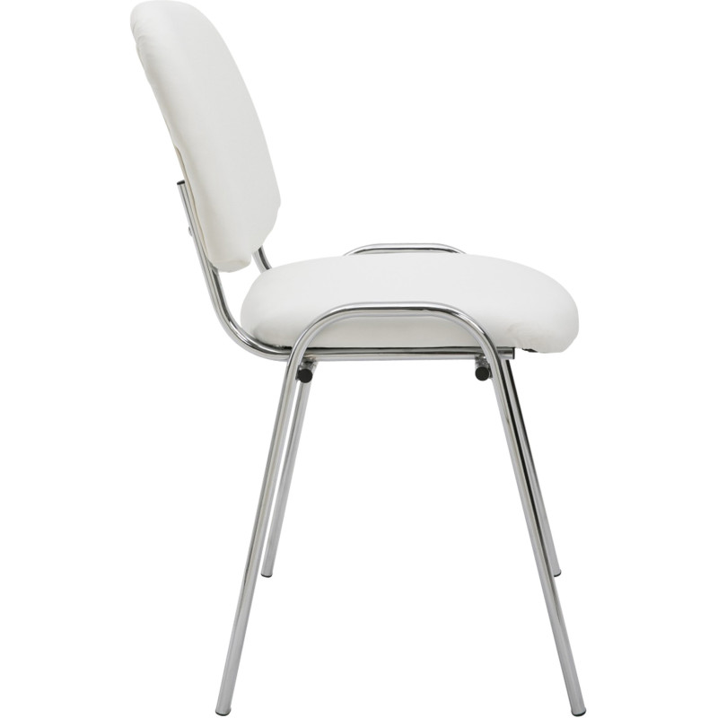 Chaise moderne en Polyuréthane Blanc Métal Argenté Velyria - 3