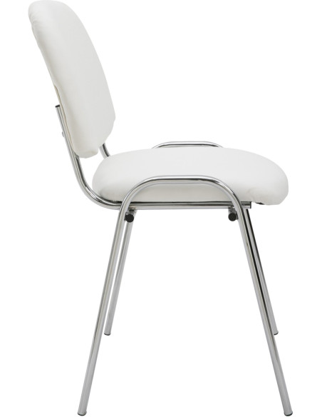 Chaise moderne en Polyuréthane Blanc Métal Argenté Velyria - 3