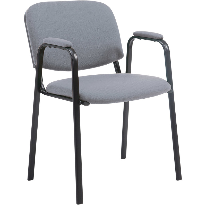 Chaise moderne avec accoudoirs en Tissu Gris Métal Noir Mariala - 1