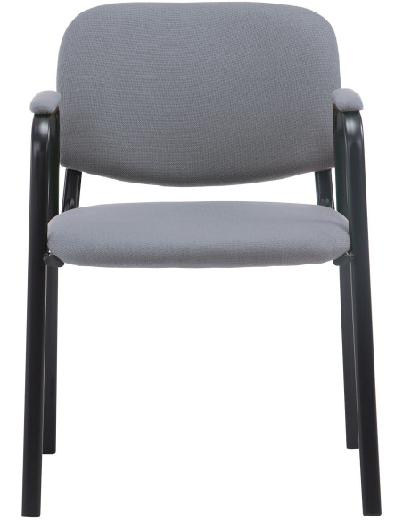 Chaise moderne avec accoudoirs en Tissu Gris Métal Noir Mariala - 5