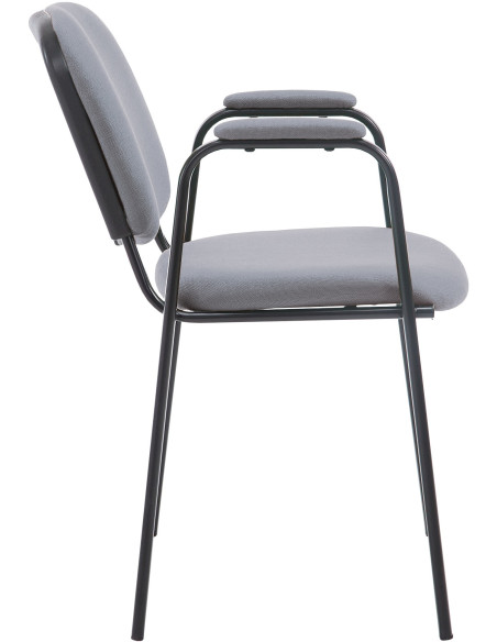 Chaise moderne avec accoudoirs en Tissu Gris Métal Noir Mariala - 6