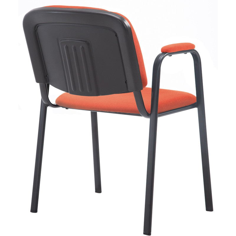 Chaise moderne avec accoudoirs en Tissu Rouge Métal Noir Mariala - 2