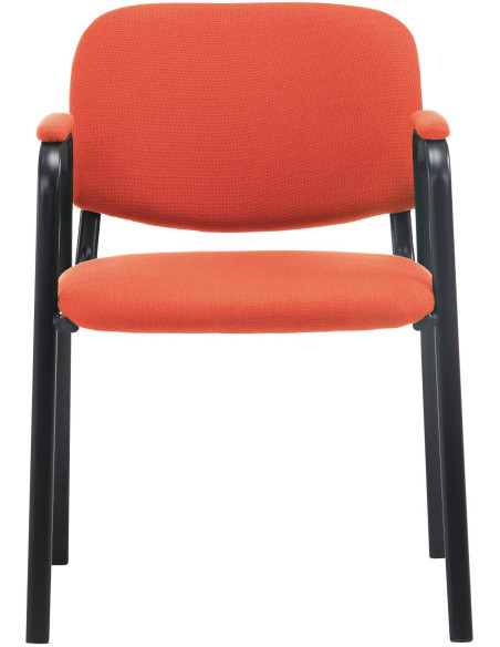 Chaise moderne avec accoudoirs en Tissu Rouge Métal Noir Mariala - 5