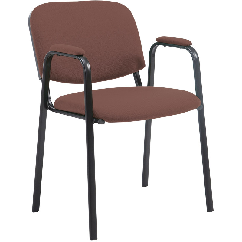 Chaise moderne avec accoudoirs en Tissu Marron Métal Noir Mariala - 1