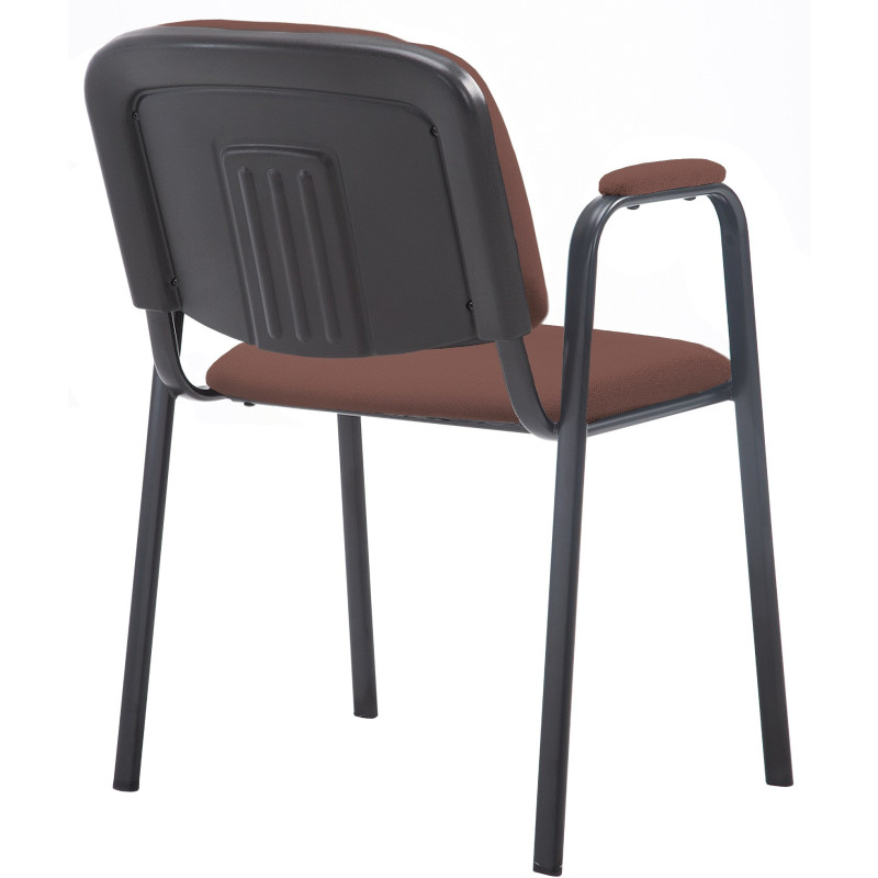 Chaise moderne avec accoudoirs en Tissu Marron Métal Noir Mariala - 2