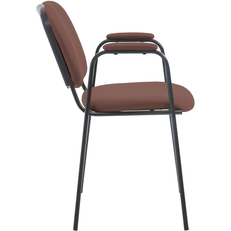 Chaise moderne avec accoudoirs en Tissu Marron Métal Noir Mariala - 6