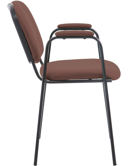 Chaise moderne avec accoudoirs en Tissu Marron Métal Noir Mariala - 6