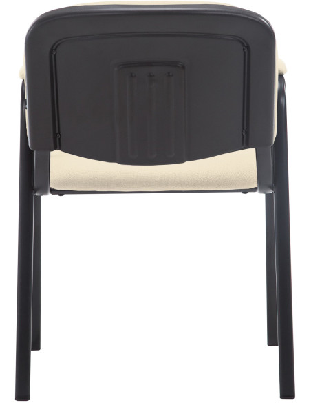 Chaise moderne avec accoudoirs en Tissu Blanc crème Métal Noir Mariala - 3
