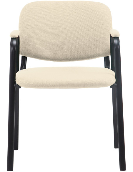 Chaise moderne avec accoudoirs en Tissu Blanc crème Métal Noir Mariala - 5