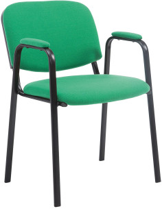 Chaise moderne avec accoudoirs en Tissu Vert Métal Noir Mariala - 1