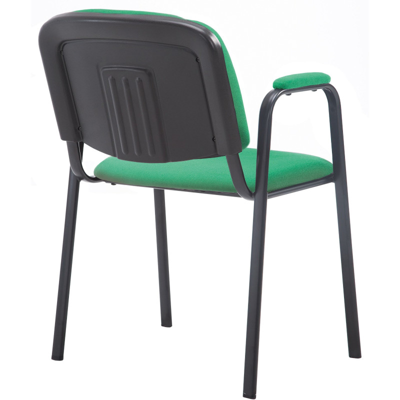 Chaise moderne avec accoudoirs en Tissu Vert Métal Noir Mariala - 2
