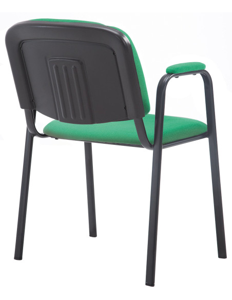 Chaise moderne avec accoudoirs en Tissu Vert Métal Noir Mariala - 2