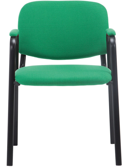 Chaise moderne avec accoudoirs en Tissu Vert Métal Noir Mariala - 5