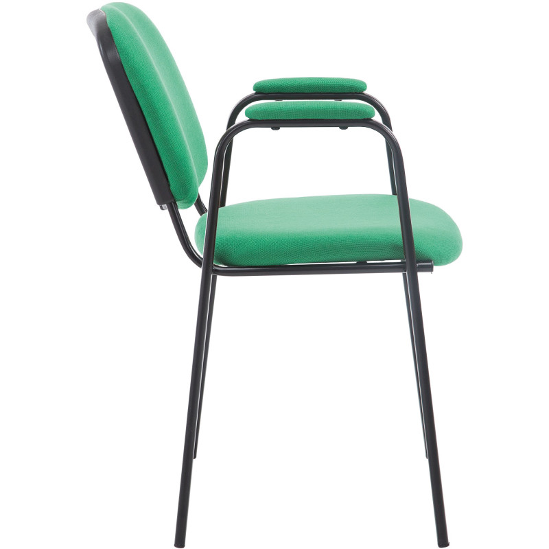 Chaise moderne avec accoudoirs en Tissu Vert Métal Noir Mariala - 6
