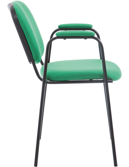 Chaise moderne avec accoudoirs en Tissu Vert Métal Noir Mariala - 6