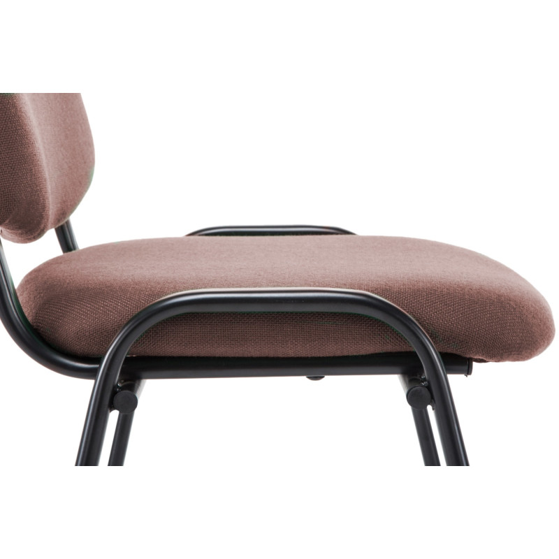 Chaise moderne en Tissu Marron Métal Noir Cyliera - 6