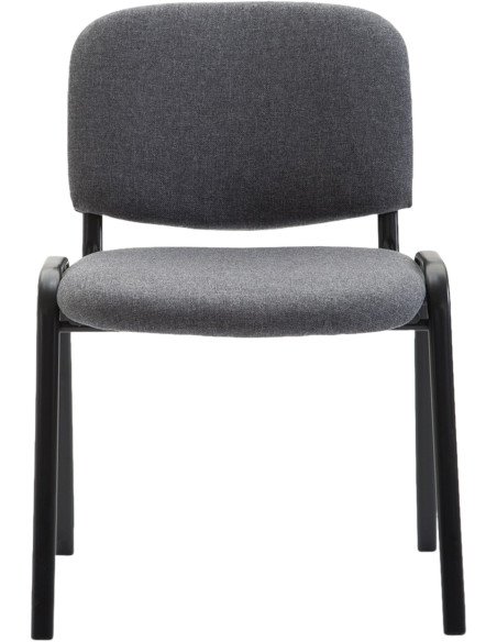 Chaise moderne en Tissu Gris Métal Noir Cyliera - 2