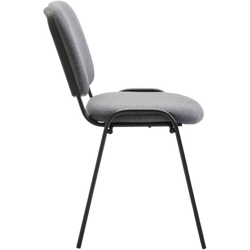Chaise moderne en Tissu Gris Métal Noir Cyliera - 3