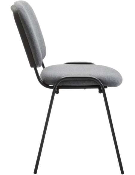 Chaise moderne en Tissu Gris Métal Noir Cyliera - 3