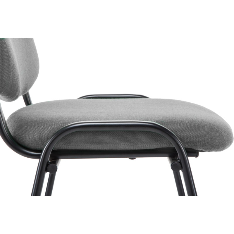 Chaise moderne en Tissu Gris Métal Noir Cyliera - 6