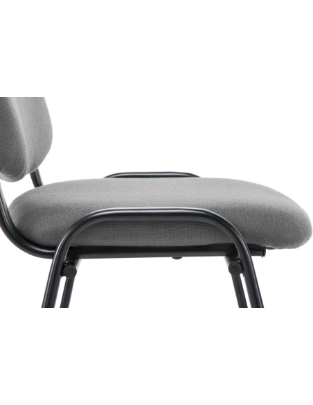 Chaise moderne en Tissu Gris Métal Noir Cyliera - 6