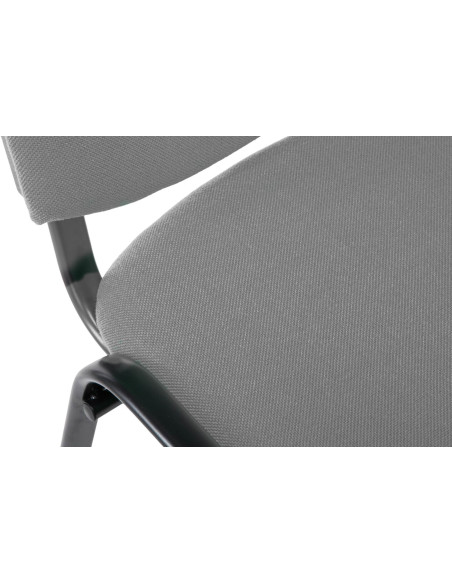 Chaise moderne en Tissu Gris Métal Noir Cyliera - 7