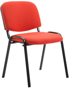 Chaise moderne en Tissu Rouge Métal Noir Cyliera - 1