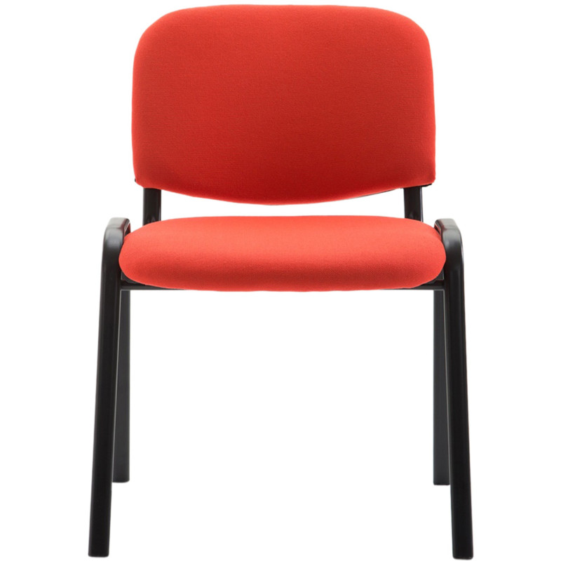 Chaise moderne en Tissu Rouge Métal Noir Cyliera - 2