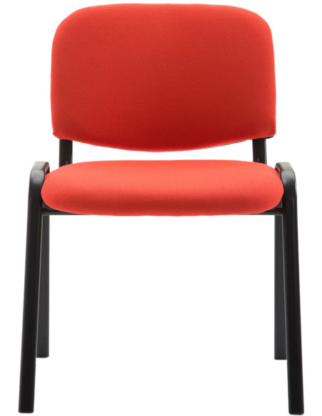 Chaise moderne en Tissu Rouge Métal Noir Cyliera - 2