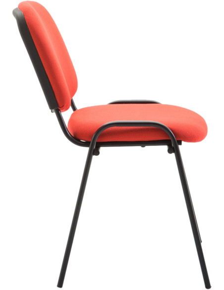 Chaise moderne en Tissu Rouge Métal Noir Cyliera - 3