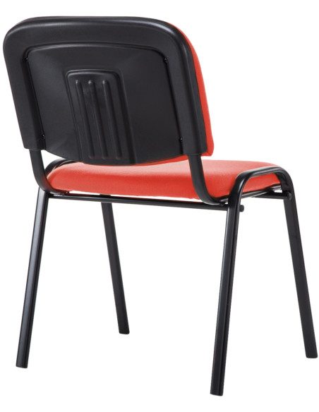 Chaise moderne en Tissu Rouge Métal Noir Cyliera - 4