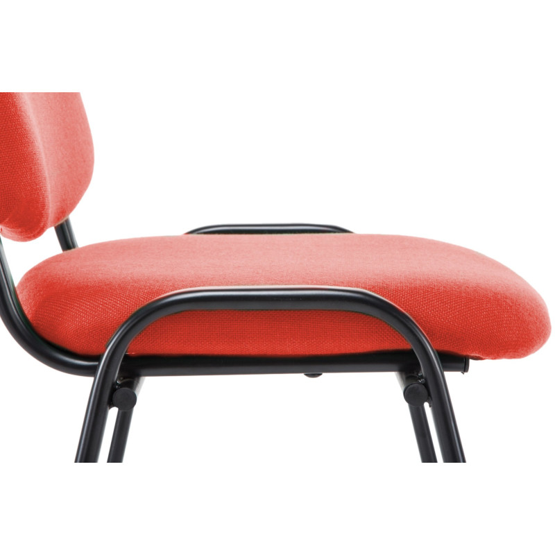 Chaise moderne en Tissu Rouge Métal Noir Cyliera - 6