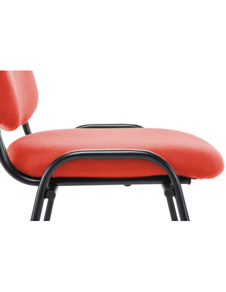 Chaise moderne en Tissu Rouge Métal Noir Cyliera - 6