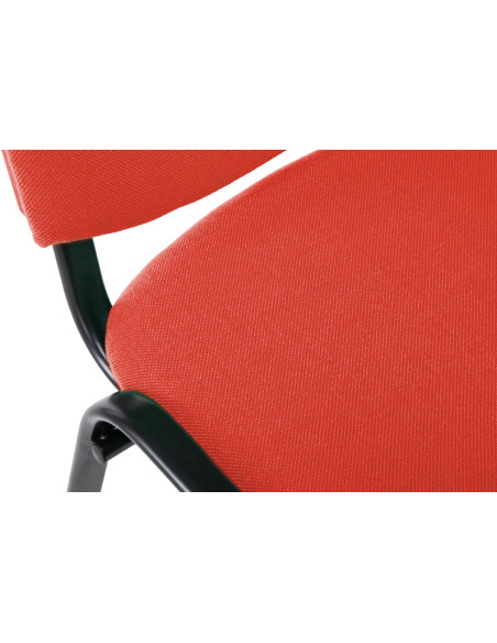 Chaise moderne en Tissu Rouge Métal Noir Cyliera - 7