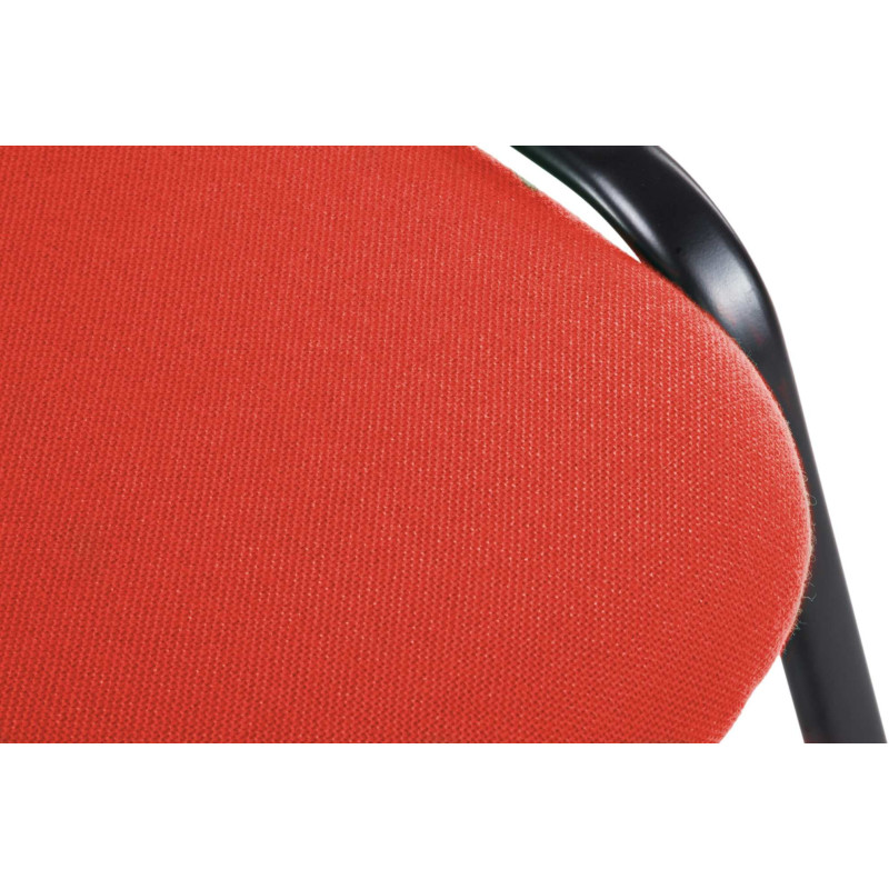 Chaise moderne en Tissu Rouge Métal Noir Cyliera - 8