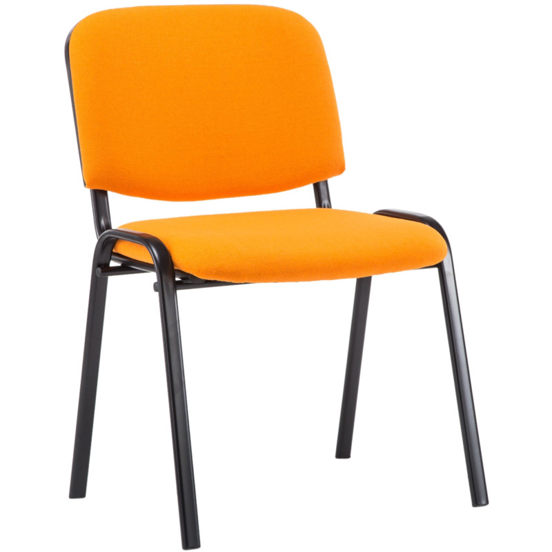 Chaise moderne en Tissu Orange Métal Noir Cyliera - 1
