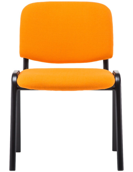 Chaise moderne en Tissu Orange Métal Noir Cyliera - 2