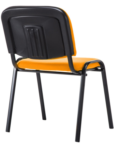 Chaise moderne en Tissu Orange Métal Noir Cyliera - 4